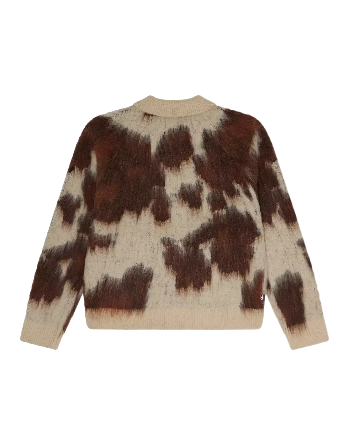 OBEY Cow Pattern Zip Sweater Cow Multi Herren Strickjacke creme braun